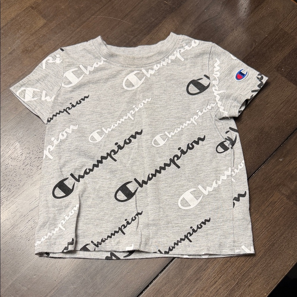Champion Kids Gray All-Over Logo Tee